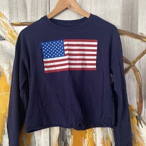 American Flag Graphic Long Sleeve Top Size Small